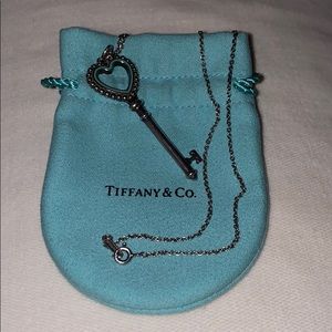 Tiffany & Co. 18" Blue Key Pendant Necklace